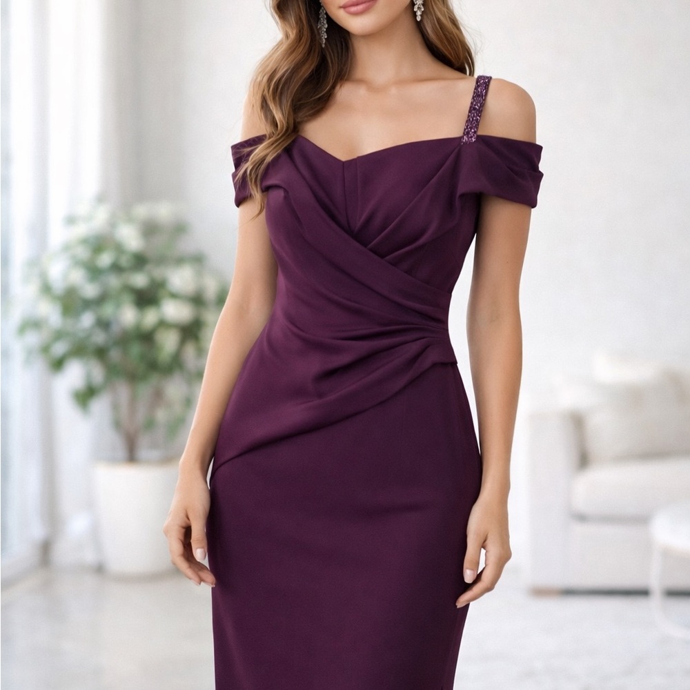 Ralph Lauren off the shoulder Purple Dress